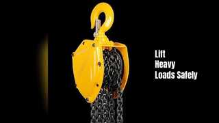 Polipasto de cadena con palanca de servicio pesado, 1,5 toneladas, amarillo