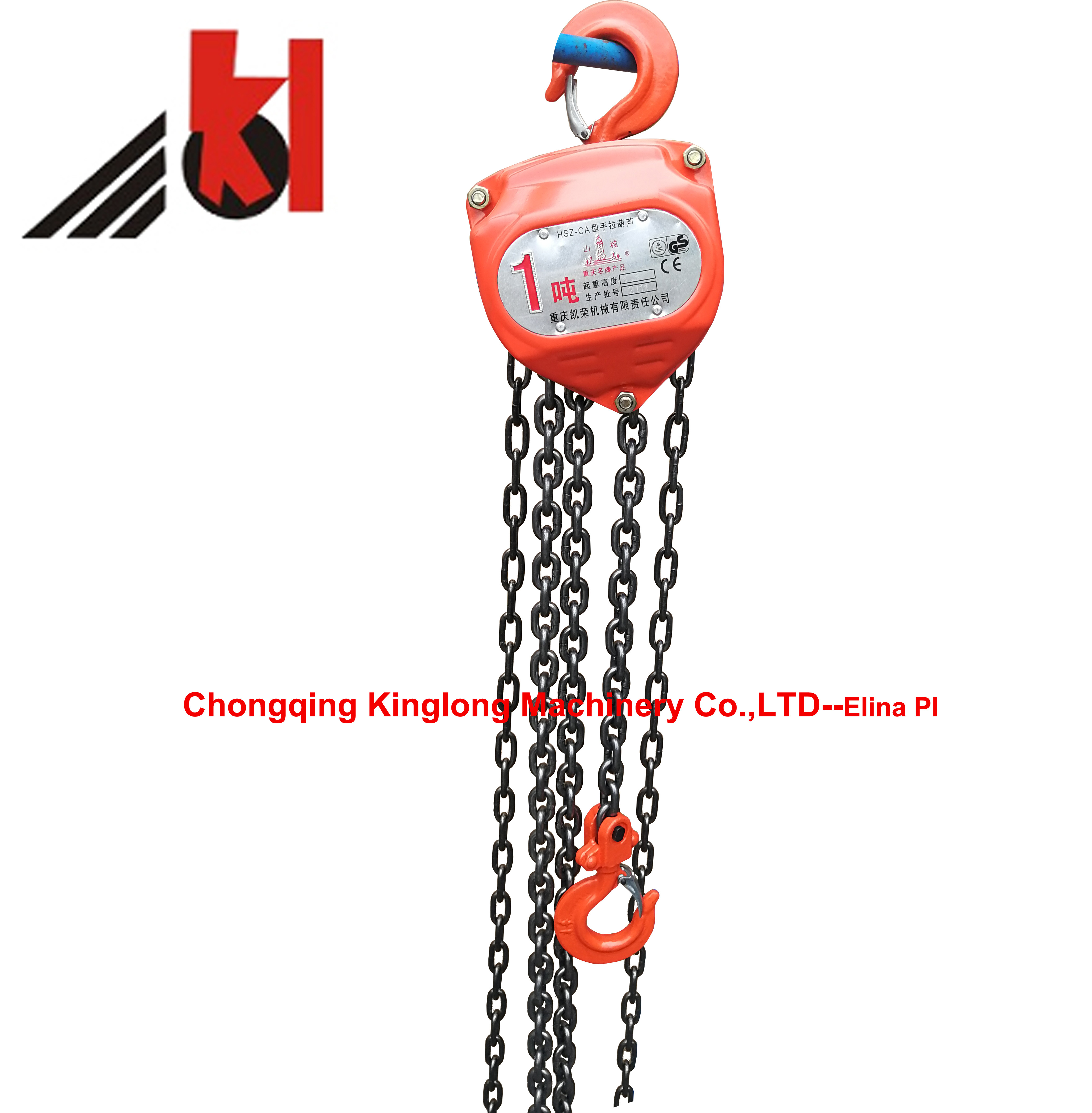 1 Ton*3 M Manual Chain Block Q345B con la carga y la mano pulidas